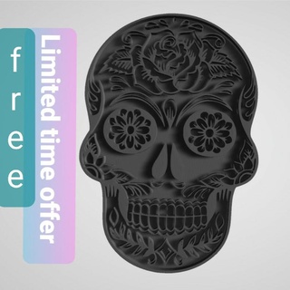cráneo humano floral 3d modelo esculpir modelado 3dmodelling 3dprinting esqueleto azúcar 3d print model - Mito3D