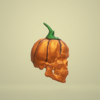 skull hw 0 pumpkin halloween decoration 3d model horror original realistic festive unique gift spooky detailed unforgettable 3d print model - Mito3D