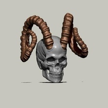 skull ibex goat horns art horned skulls 3d print model - Mito3D