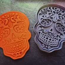 cráneo iii herramienta muerto hueso Víspera Santos galletas Galleta cortador marcador mexico 3d print model - Mito3D