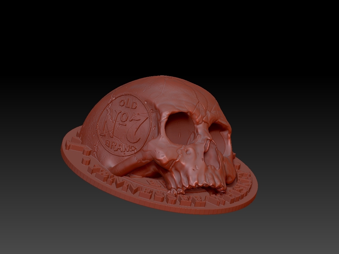 skull jack daniel's v3 invers whisky crane edbo 3D print model - Mito3D