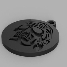 skull keychain moto harley davidson logo united america usa guns coffee love 3d print model - Mito3D