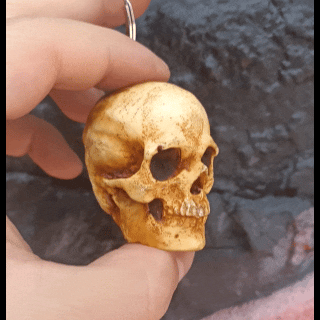 kafatası anahtarlık Sanat kafatasları kemik 3D print model - Mito3D