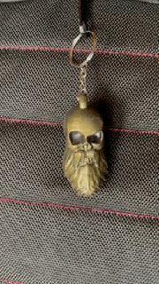 cranio portachiavi metallo amuleto 3d print model - Mito3D