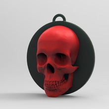 skull keychain gadget key 3d print model - Mito3D
