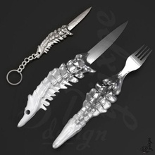 skull knife & fork 3d print model - Mito3D