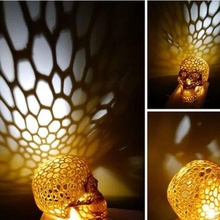 skull lamp light 3d print model - Mito3D