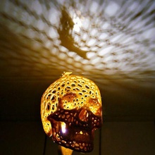kafatası lambalar Voronoi stil Lamba ışık delik 3d print model - Mito3D