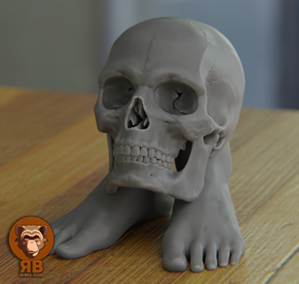 skull legs art new 3d print model - Mito3D