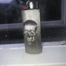 skull lighter holder case bic accessories unique 3d print model - Mito3D