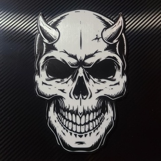 skull logo horns Art 2d art lithophanes 3d print model - Mito3D