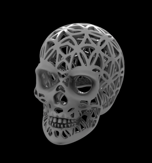 skull lowpoly halloween 3d print model - Mito3D