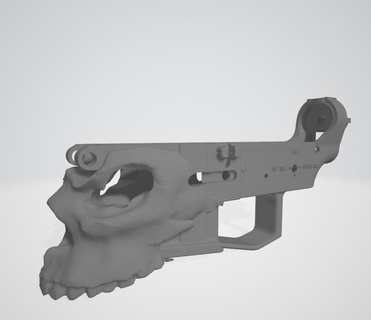 skull m4 Game airsoft lower 3d print model - Mito3D