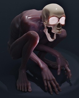 skull man 7 art toy sculpture miniature d&d dungeons dragons scary creepy game demon monster creature animal ghoul 3d print model - Mito3D