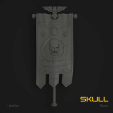 skull marine standard banner game warhammer 40k chapter 3d print model - Mito3D
