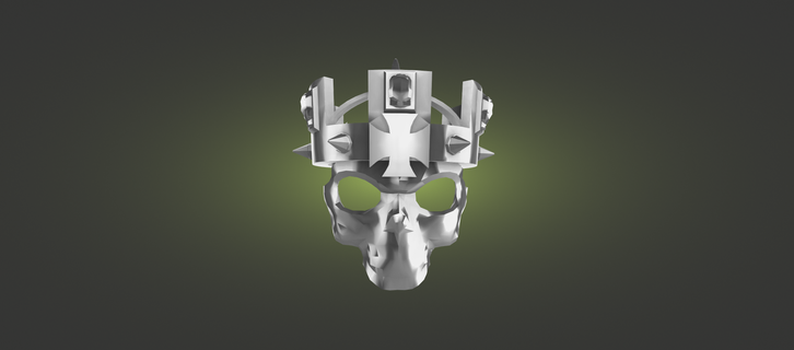 skull mask helmet armor crown skeleton 3d print model - Mito3D