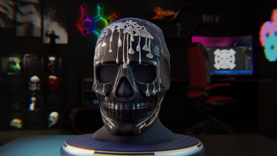 crâne masque Halloween horreur soutenir accessoires cosplay 3d 3dprinting stl 3dmodel 3d print model - Mito3D