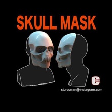 skull mask stylised halloween product design character party stylish 3d print model - Mito3D