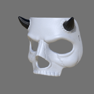 kafatası maske cadılar bayramı boynuz versiyon 3d print model - Mito3D