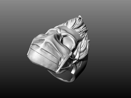 cranio maschera squillare gioielleria oro stampabile argento diamante anelli sterlina gioiello Halloween 3d print model - Mito3D