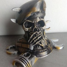 skull mecano various mechanic harley davidson bikers death's head edbo 3d print model - Mito3D