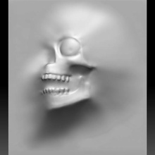 skull monster bas-relief stl file cnc art relief 3d print model - Mito3D