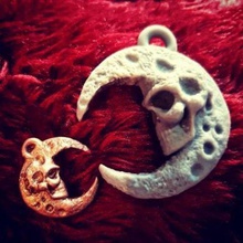 cranio luna decorazione di gioielli artigianali casa falce la creazione natale gotico arredamento ornamento halloween chiave a catena 3d print model - Mito3D