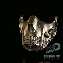 cráneo de la boca cubierta raider máscara joyería 3d print model - Mito3D