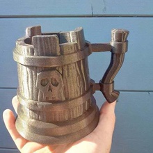 skull mug home thieves sea decor tankard grog beer 3d print model - Mito3D