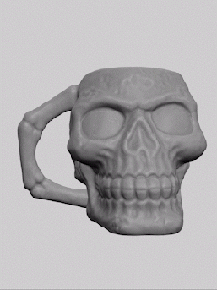 skull mug cup skull skull mug  3d print model - Mito3D