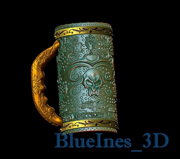 skull mug - holder coozie celtic viking irish vikings gift ireland beardlife celticknot ragnar pagan travel music canvas celticjewelry ragnarlothbrok jewelry 3d print model - Mito3D