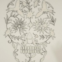 crânio mural a casa arte espanhol pla imprimir 3d print model - Mito3D