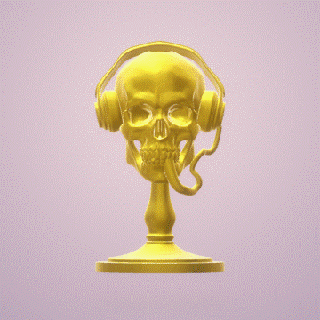 skull music headphones 3d model art creativity style passion contemporary fashion design decoration expression studio living room gift symbol symbolism 3d print model - Mito3D