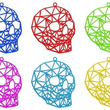 skull necklace jewelry 3d printing art fashion polygonal stl halloween 3d print model - Mito3D