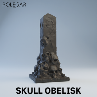 skull obelisk architeture halloween decoration 3d print model - Mito3D