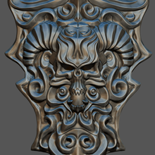 skull ornate shield art toy onrate dark cool nice 3d print model - Mito3D