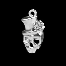 crânio pingente jóias armas rosas 3d print model - Mito3D
