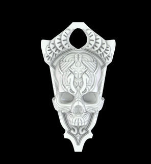 cráneo colgante pendiente joyería joya ornamental simbolismo intrincado diseño artesanía macabro motivos belleza declaración trozo 3d print model - Mito3D