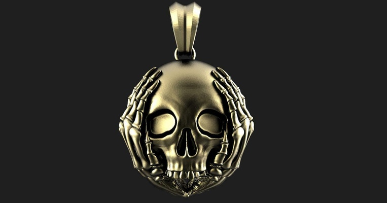 skull pendant jewelry jewel 3d print gothic 3d print model - Mito3D