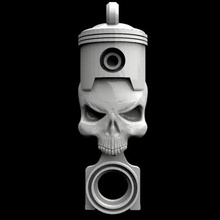 skull piston keychain 1 various pendant bike ride harley moto 3d print model - Mito3D