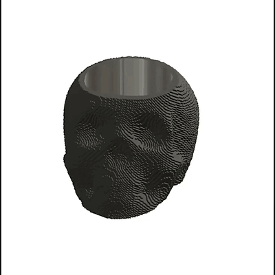 cranio pixel t de mort vaso casa maker35 pentola fleurs destinatario retrò arte supporto facile regalo fantasma testa cache giardini re cr ne 3d print model - Mito3D