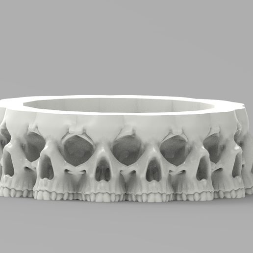 skull planter pot 3D print model - Mito3D