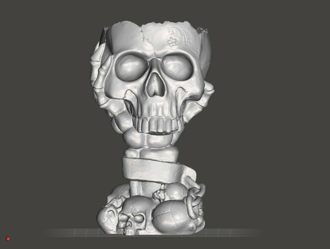 cráneo plantador flor maceta decoración 3D print model - Mito3D