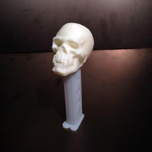 skull pointy teeth pez dispenser topper art scans replicas samhain openscad halloween captured all hallows eve 3d print model - Mito3D