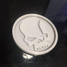 skull post glass postglass coaster 3d print model - Mito3D