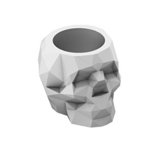 skull pot - low polly faceted home mould flowerpot geometry geometric mold poly geometrical plant 3d print model - Mito3D