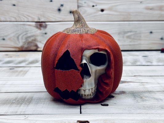 skull pumpkin halloween decor decoration scary spooky 3d print model - Mito3D