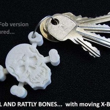 skull rattly bones jewelry keychains xbones x-bones unique toy son small skulls ring present popular pirate model key fob chain jewellery gift funny fun fashion easy designer dad cross cool brother accessory 3d print model - Mito3D
