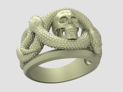 cranio ring 5 3d print modello file squillare gents ring skull ring art rings jewelry rings character ring human head ring skull face ring gents gold ring ring cad file ring 3dprinting file anatomy ring cranio snake ring file 3d print model - Mito3D