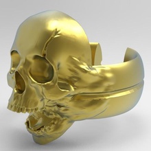 anel de caveira jóias crânio 3d print model - Mito3D